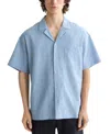 Scotch & Soda Macys Cross-stitch Camp Shirt In Blue