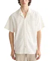 Scotch & Soda Men's Relaxed Fit Short Sleeve Cross Hatch Button-front Camp Shirt