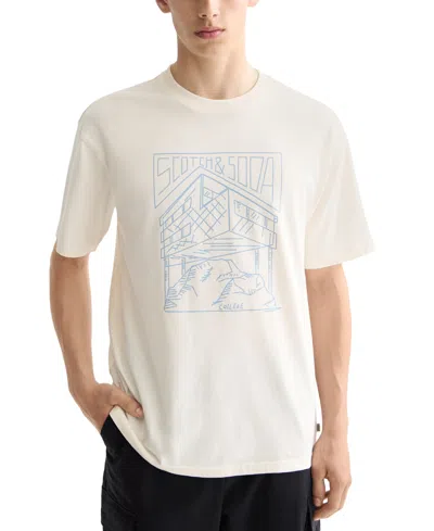 Scotch & Soda Men's Relaxed Fit Short Sleeve Logo Graphic Crewneck T-shirt In White