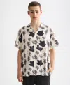 Scotch & Soda Men's Relaxed Fit Short Sleeve Marble Print Button-front Camp Shirt In White