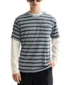 Scotch & Soda Men's Relaxed Fit Short Sleeve Striped Yarn-dyed Crewneck T-shirt In Brown