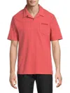 Scotch & Soda Men's Ribbed Cotton-blend Camp Shirt In Pink