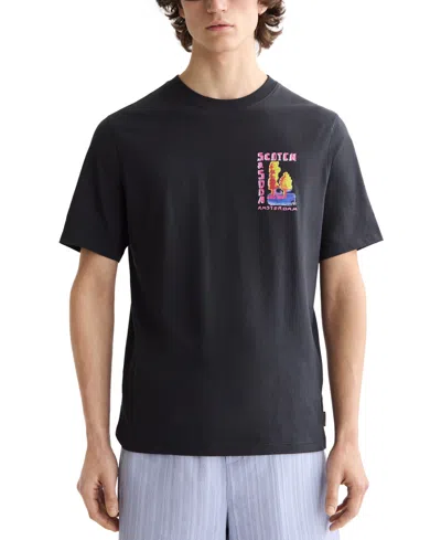 Scotch & Soda Men's Short Sleeve Double Graphic Crewneck T-shirt