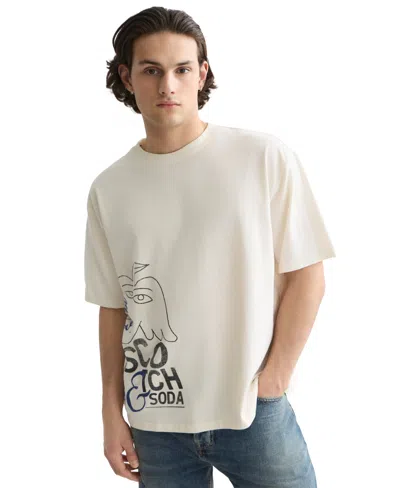 Scotch & Soda Worked Out Logo T-shirt In Neutral