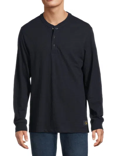 Scotch & Soda Men's Solid Henley In Blue