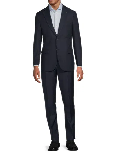 Scotch & Soda Men's Solid Polyester-blend Two-button Contemporary-fit Suit In Blue