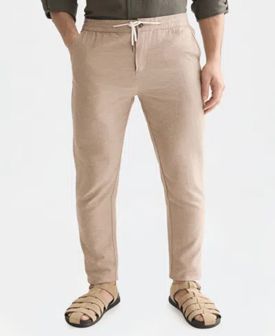 Scotch & Soda Men's Straight-fit Linen Joggers In Neutral