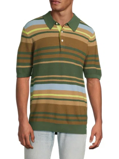 Scotch & Soda Men's Striped Cotton Polo Sweater In Multi
