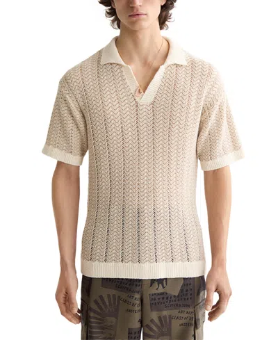 SCOTCH & SODA MEN'S STRUCTURED KNIT SWEATER POLO SHIRT