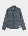 Scotch & Soda Men's Structured Stripe Overshirt In Blue