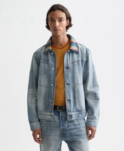 Scotch & Soda Men's Washed Denim Ranch Jacket In Blue