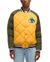 Scotch & Soda Men's Yrachie Color Block Quilted Varsity Bomber Jacket In Yellow Cab