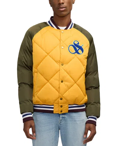 SCOTCH & SODA MEN'S YRACHIE COLOR BLOCK QUILTED VARSITY BOMBER JACKET