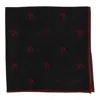 Scotch & Soda Mens Black/burgundy Pocket Square In Black