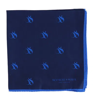 Scotch & Soda Mens Blue Pocket Square