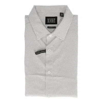 Scotch & Soda Mens White Multi Dress Shirt In Gray