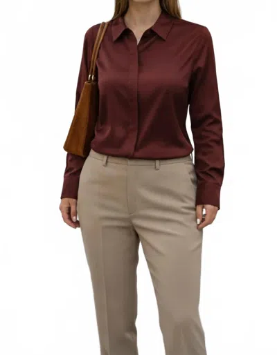 Scotch & Soda Merlot Button Down Shirt In Burgundy In Brown