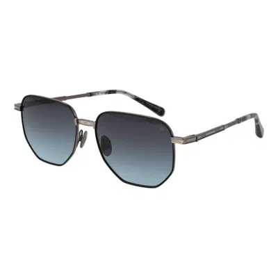 Scotch & Soda Black Metal Sunglasses In Green