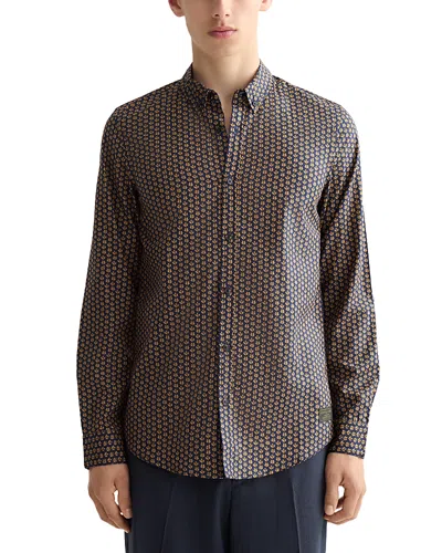 Scotch & Soda Micro Aop Slim Fit Shirt In Multi