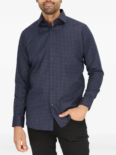 Scotch & Soda Micro-pattern Dress Shirt In Blue