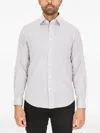 Scotch & Soda Modern Fit Dot Stretch Cotton Dress Shirt In Gray