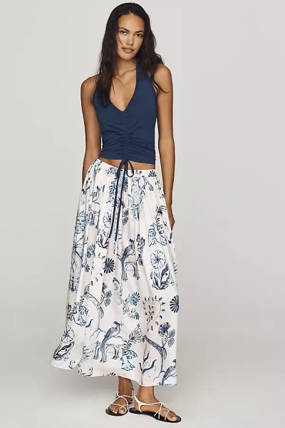Scotch & Soda Micro-pleat Skirt In Blue