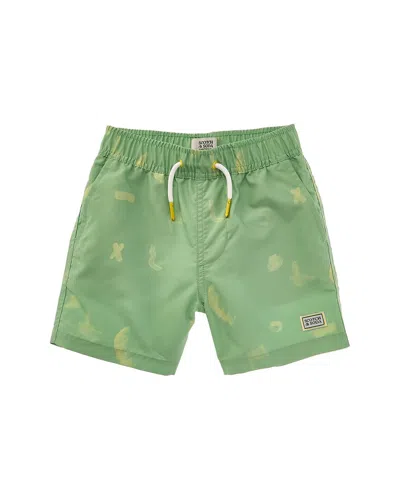 Scotch & Soda Kids'  Mid-length Magic Swim Short In Green