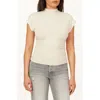 Scotch & Soda Mock Neck Cap Sleeve Top In Gray