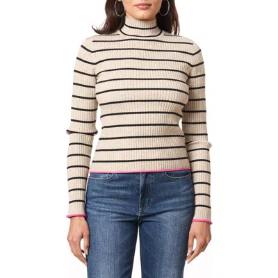 Scotch & Soda Mock Neck Pop Trim Sweater In Neutral