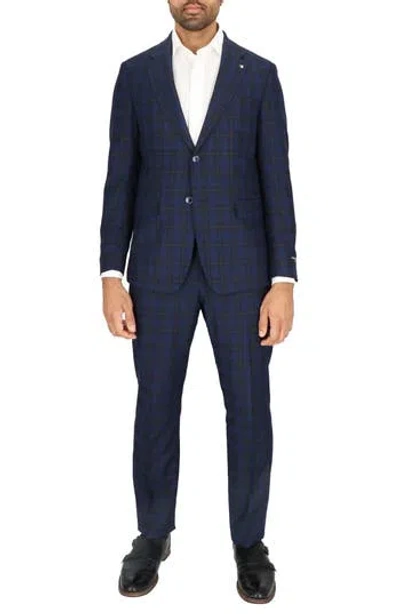 SCOTCH & SODA SCOTCH & SODA MODERN FIT NAVY PLAID TWO-PIECE SUIT