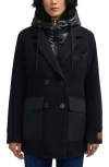 Scotch & Soda Nissa Water Repellent Peacoat With Removable Bib In Black
