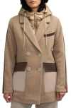 Scotch & Soda Nissa Water Repellent Peacoat With Removable Bib In Gold