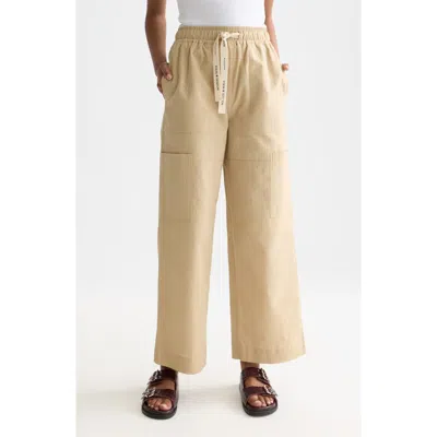 Scotch & Soda Noa Cotton & Linen Drawstring Pants In Neutral