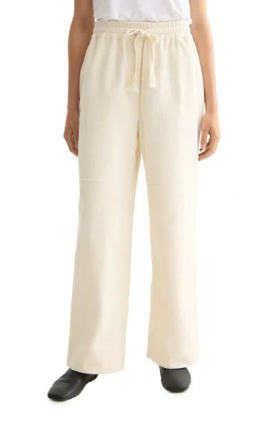 Scotch & Soda Noa High Waist Drawstring Corduroy Pants In Yellow