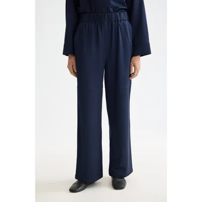 Scotch & Soda Noa High Waist Pull-on Wide Leg Pants In Blue