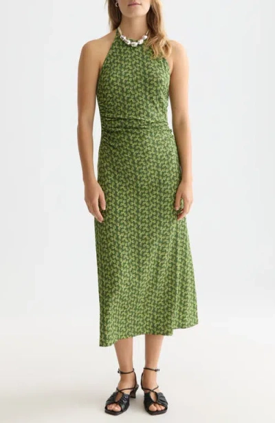 Scotch & Soda Open Back Midi Sundress In Green