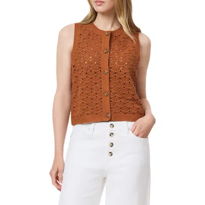Scotch & Soda Openwork Sweater Vest In Brown
