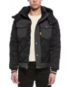 Scotch & Soda Oren Hybrid Denim Puffer Jacket In Black