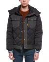 Scotch & Soda Oren Hybrid Denim Puffer Jacket In Black