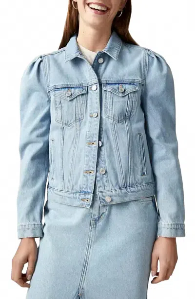 Scotch & Soda Organic Cotton Trucker Jacket In Denim In Blue