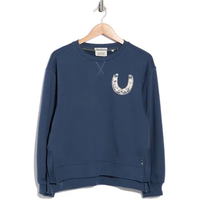 Scotch & Soda Oversize Side Vent Sweatshirt In Blue