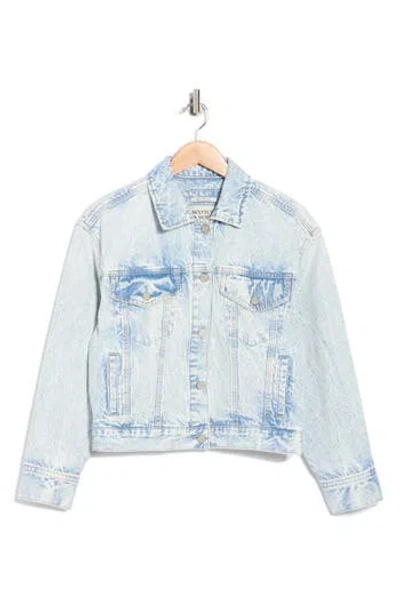 Scotch & Soda Oversized Crop Denim Jacket In Blue