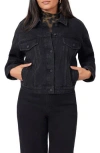 Scotch & Soda Oversized Crop Denim Jacket In Black