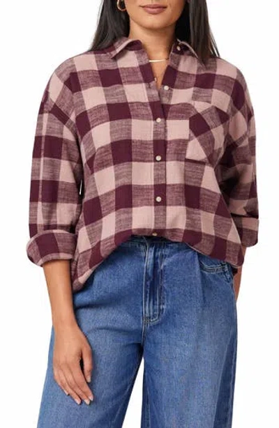 Scotch & Soda Oversized Flannel Shirt In Brown