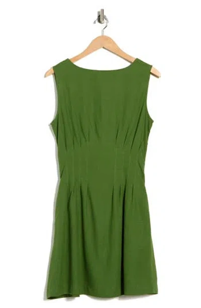 Scotch & Soda Paisley Print Boatneck Fit & Flare Dress In Green