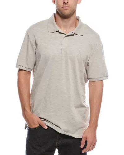 Scotch & Soda Panel Washed Slub Polo Shirt In Gray