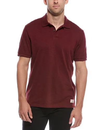 Scotch & Soda Panel Washed Slub Polo Shirt In Red