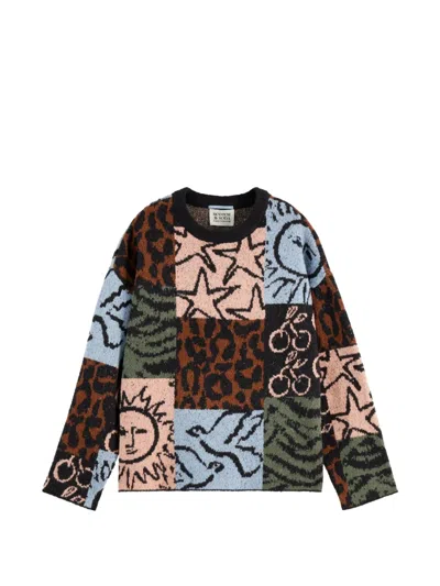 SCOTCH & SODA PATCHWORK INTARSIA-KNIT SWEATER