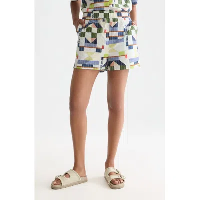 Scotch & Soda Patchwork Print Embroidered Shorts In Multi