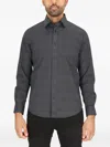 Scotch & Soda Modern Fit Flower Stretch Cotton Dress Shirt In Black